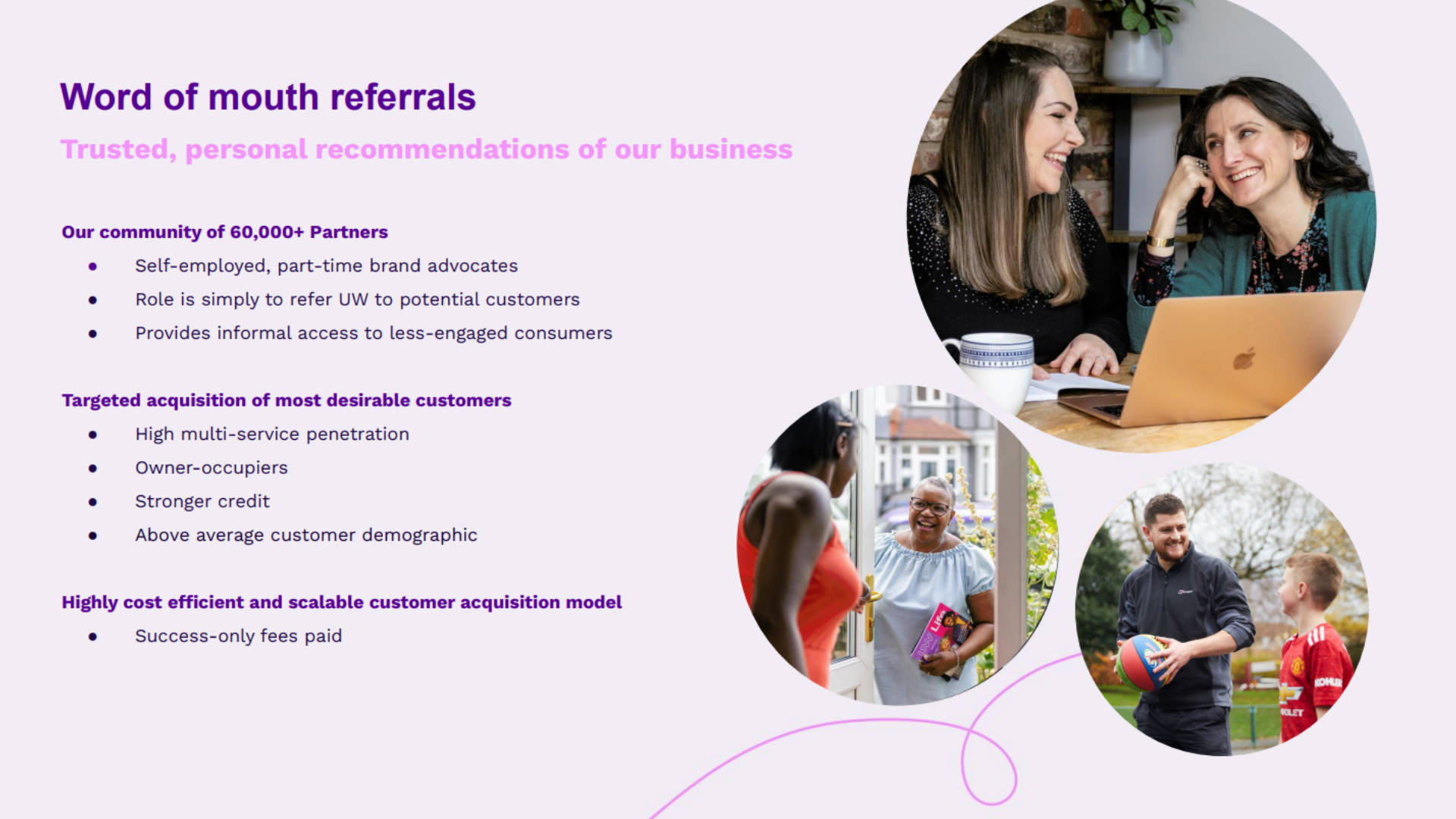 Utility Warehouse word-of-mouth referrals via 60000 UW Partners