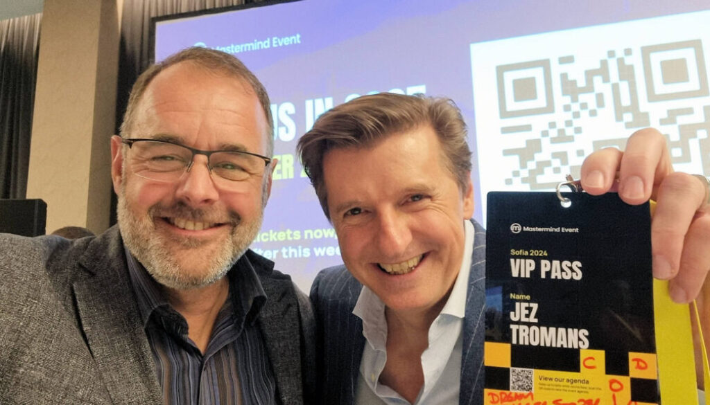 UW Partner Jeremy Tromans with Art Jonak at Utility Warehouse leadership event