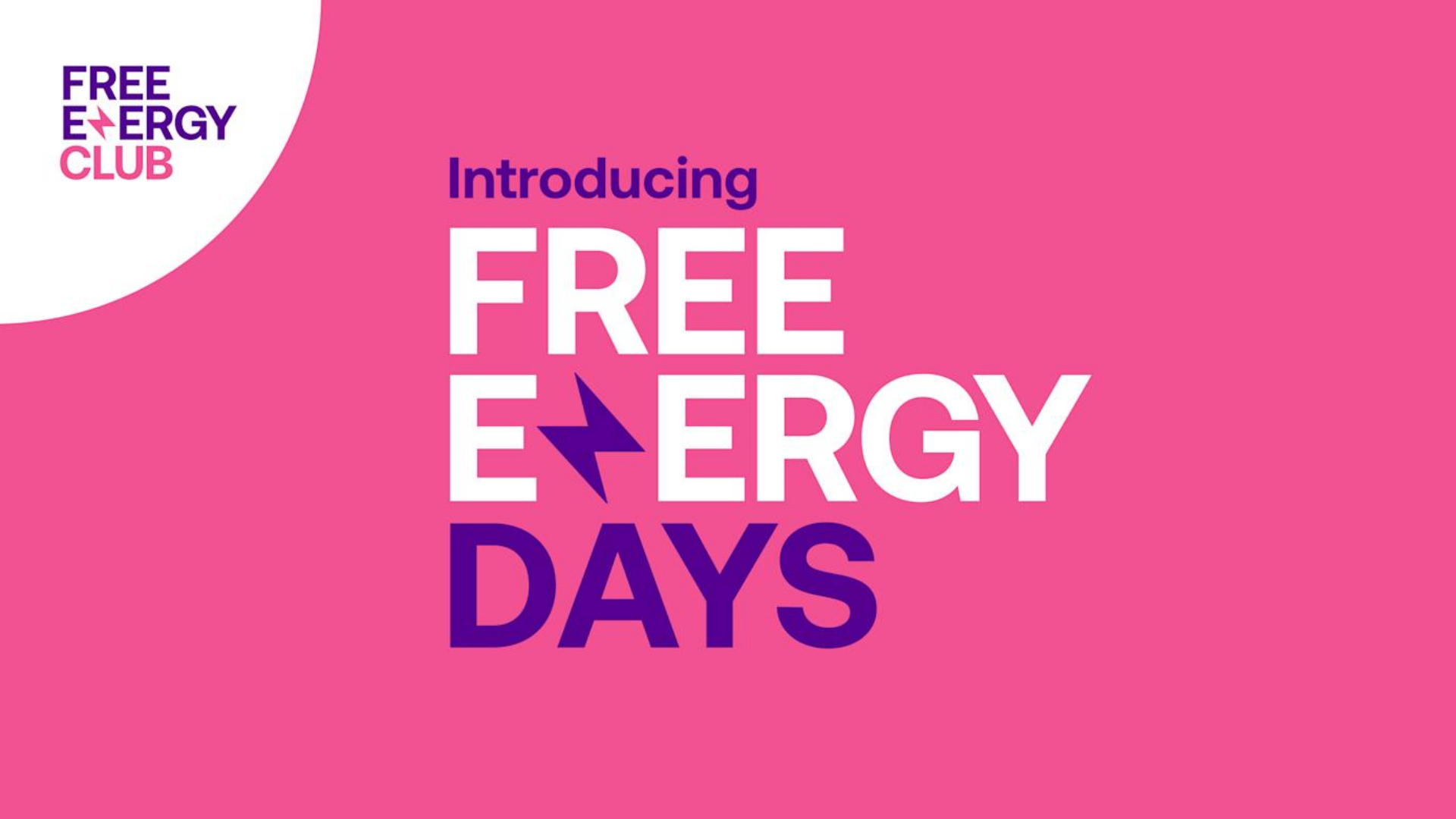 Announcement slide for Free Energy Days at Power Up 2025 Utility Warehouse launches free energy days