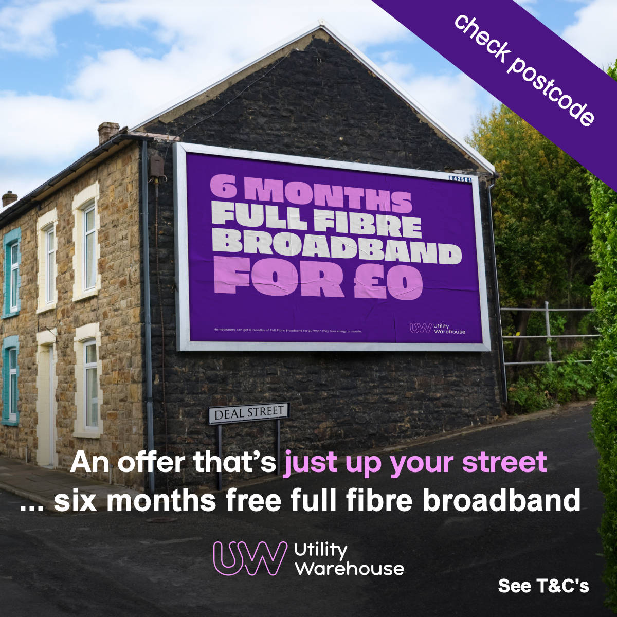 Check postcode availability for free CityFibre with UW