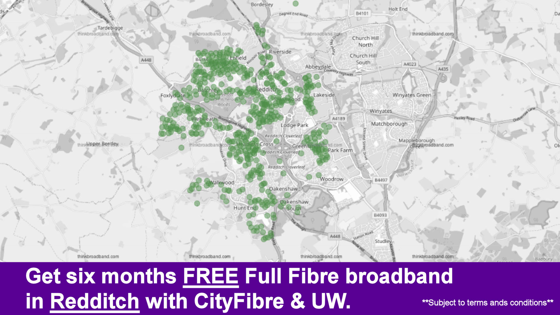 CityFibre is rolling out their full fibre network in Redditch - check map for free six month offer